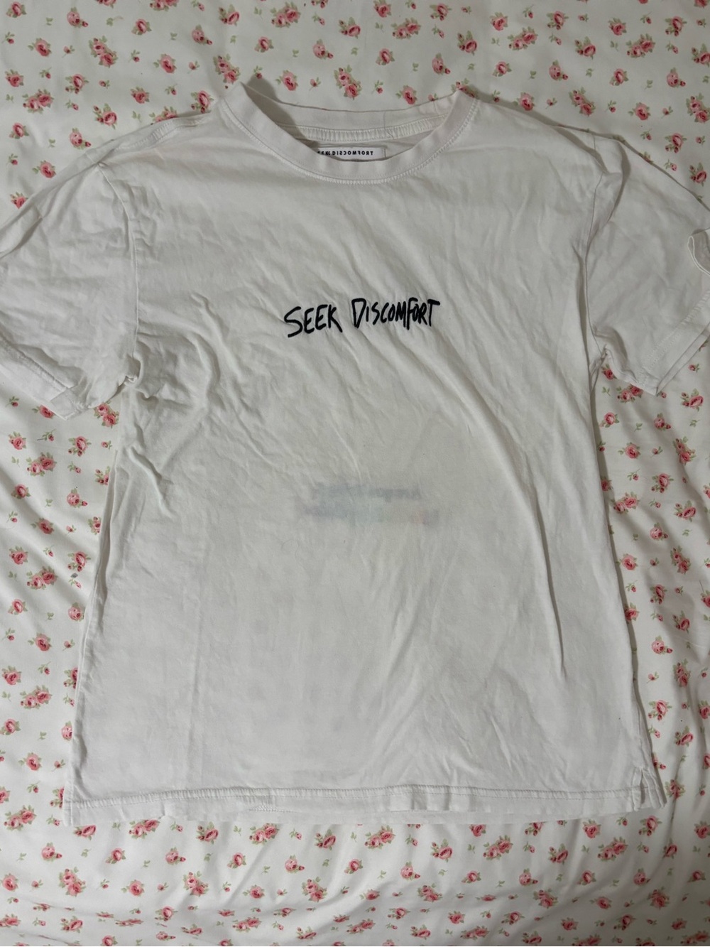 Men's White 'Seek Discomfort' Graphic Short Sleeve Tee